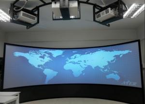 Wholesale 3D Curved Projection Screens For Cinema , Custom Silver Cylindrical Screen from china suppliers