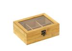 Heat Resistant Bamboo Storage Chest With Lock , Wooden Box To Hold Tea Bags