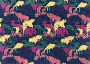 Wholesale 340GSM Soft Blanket Fabric / 100% Polyester Printed Woollike Sherpa Fleece Fabric Zoo from china suppliers