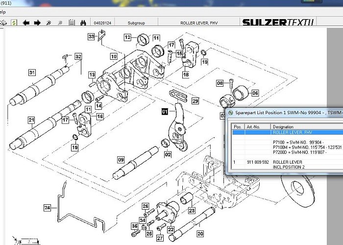 Roller Lever EP10 Sulzer Projectile Looms Spare Parts Long Life Running