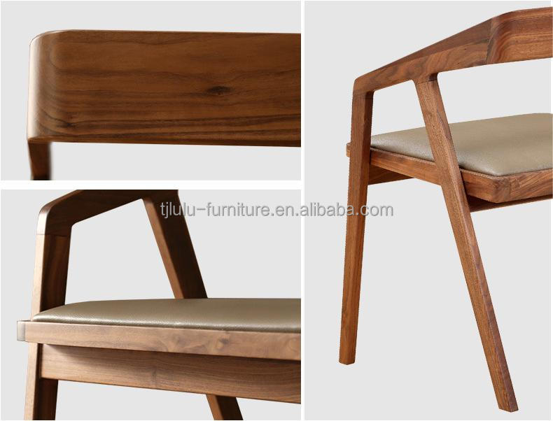 NO Folded Modern Dining Room Wood Chair Solid Wooden Chairs For Restaurant with Natural Color