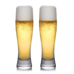 Wholesale 398ml Handmade round Beer Glass Clear Pilsner Glass With Thick Bottom from china suppliers
