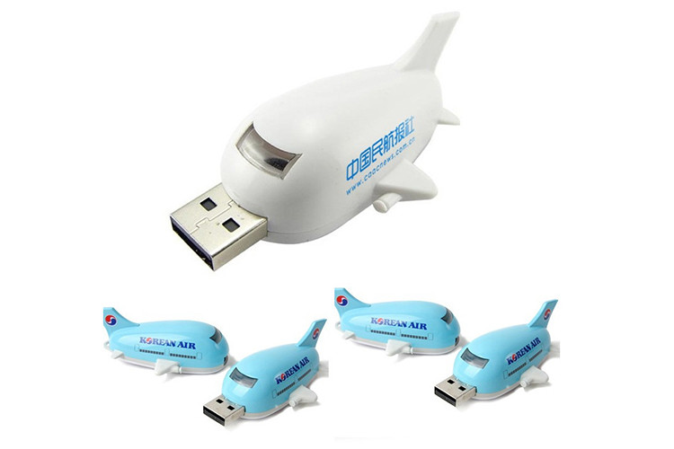 32G 3.0 yellow color plastic Plane shaped USB with customized logo and package show life brand