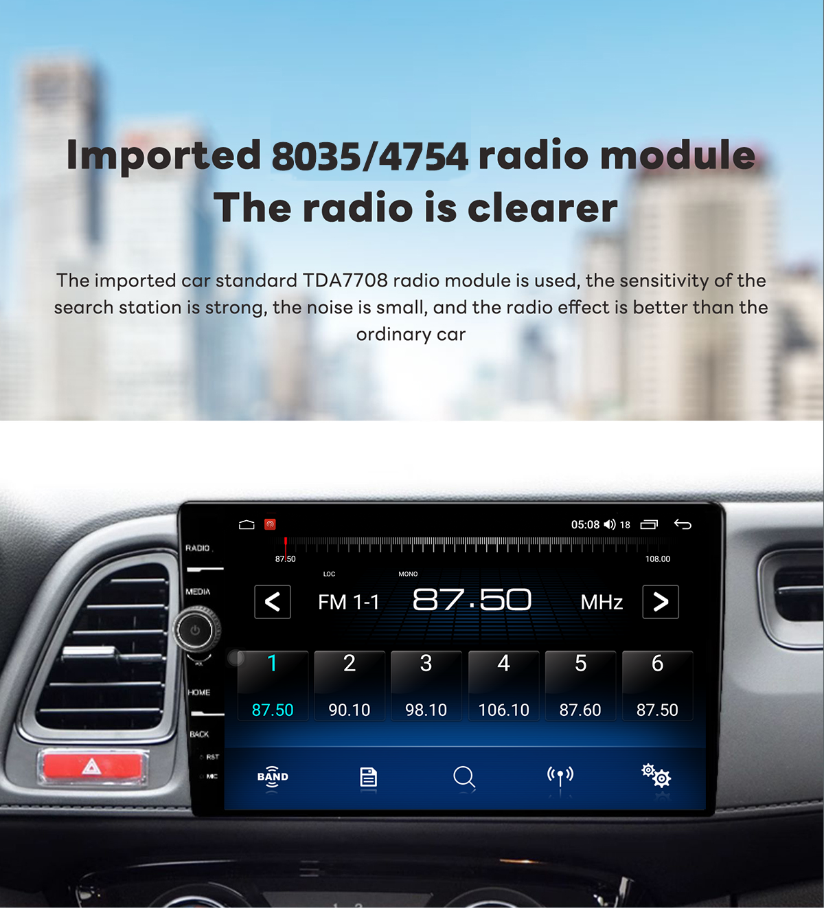 Universal Car Fitment 2 Din Knob Car Audio Stereo with Touch Screen and GPS Navigation