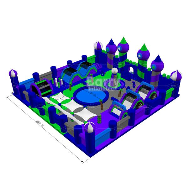 30x30m Big Bounce Amusement Park Inflatable Theme Park Bounce House Play Area