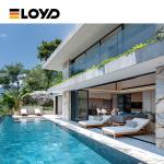 3 Panel Sliding Doors Big Glass Aluminum Double Tempered Glass Modern Sound