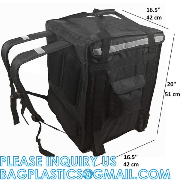 Thermal Food Delivery Backpack w/Cup Holders Insulated Pizza Delivery Bag Mesh