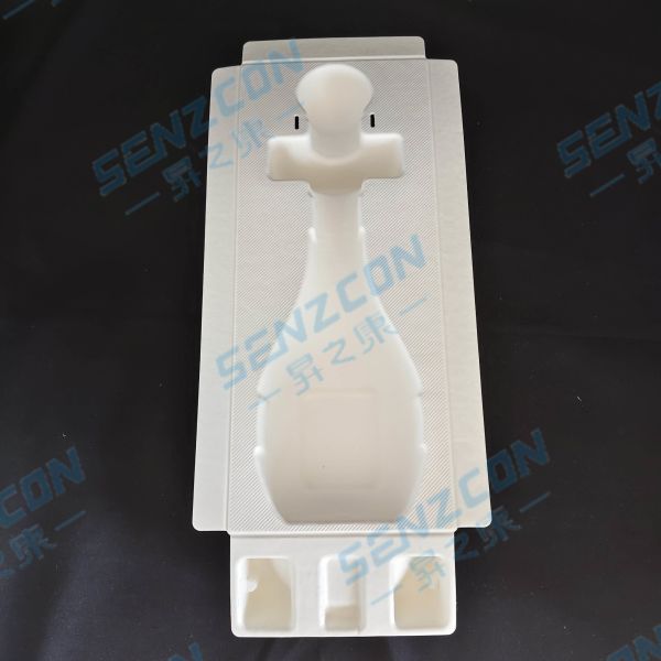 Ningbo factory customizes pulp molding high-end liquor packaging bases, which are embedded and have shockproof and fall-proof functions.