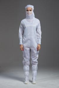 Wholesale Antistatic ESD Autoclave side open hooded Coverall white color with mask for class 100 cleanroom from china suppliers