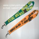 Printed polyester lanyard with safety breakaway buckle,