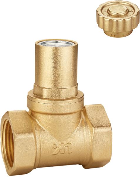 1108 Magnetic Lockable Brass Valve Multi-turn Metal to Metal Stop Type F x F