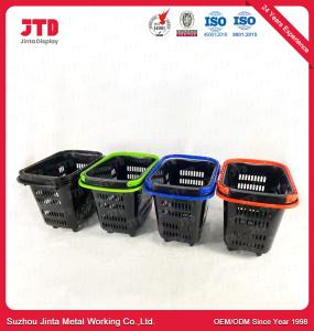 Wholesale Unfolding 50L Plastic Shopping Trolley Baskets With Four Wheels from china suppliers