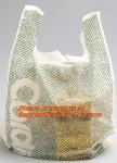100% Biodegradable and Compostable, T-shirt Bags, EN13432 Certificate, green