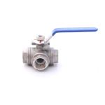 Water Media T Port Stainless Steel 3 Way Thread Ball Valve for Industrial
