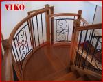 Solid Wood Staircase VK63S Tread American Oak ,Railing tempered glass, Handrail