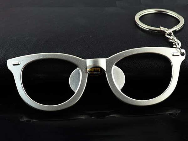 Innovative 3D Zinc Alloy Promotion Gift Silver and Bronze Coated Glasses Shape