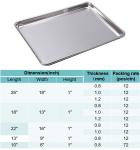 commercial 26''*18''*1'' 1mm rectangle full size baking tray baking pan full bun
