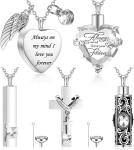 Urn Necklace For Ashes Keepsake Cremation Heart Cross Cubic Jewelry For Ashes