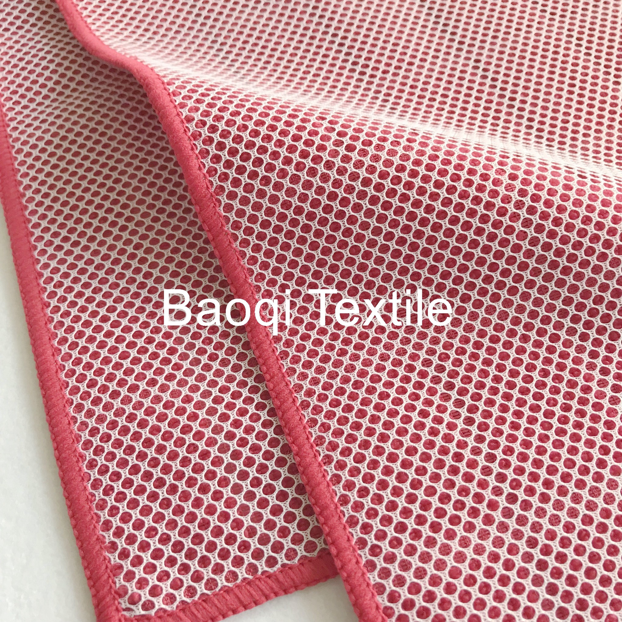 Red color size 16”100% poly microfiber cleaning cloth， tea towels dry water kitchen dish towels with white mesh