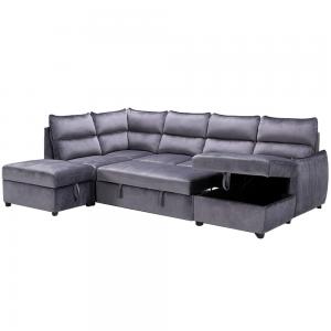China 19900 Living Room Sofa Furniture With Storage Bed Tufted Futon Bed, Grey Sofa Bed on sale