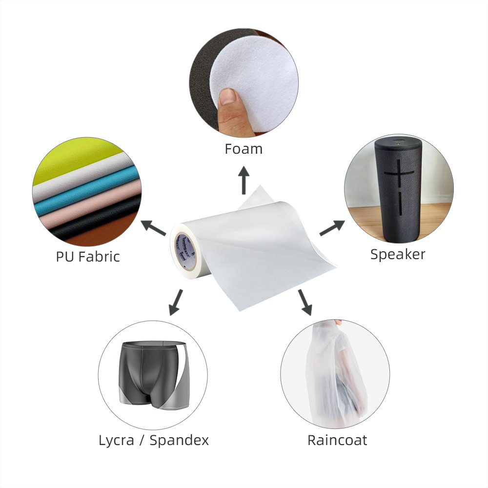 Textile Fabric Hot Melt Adhesive Film 0.05mm 0.08mm Thickness Transparent