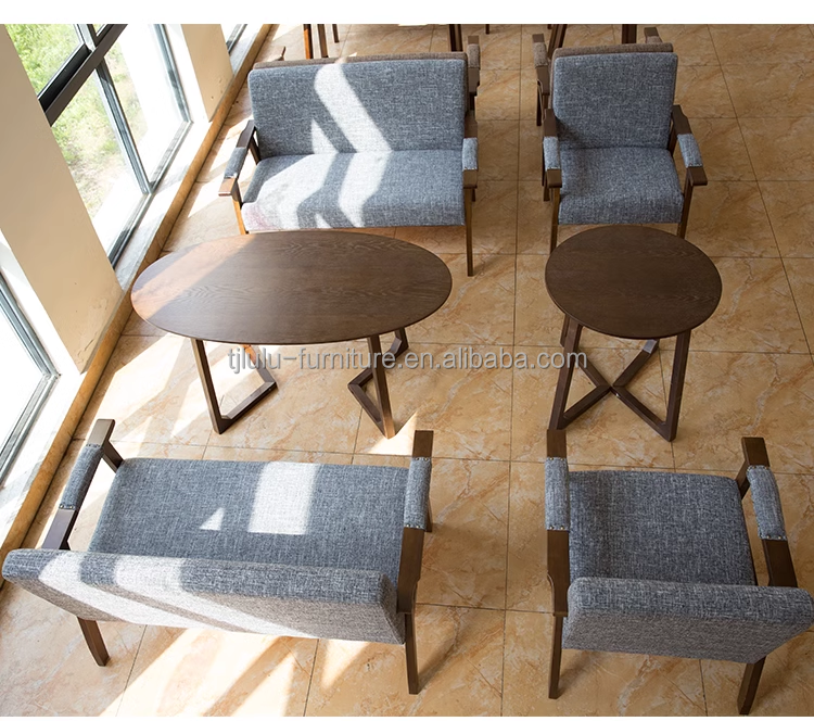 Modern Design Soft Seat Chair for Living Room and Hotel W65*D59*H75CM Solid Wood Fabric Wooden Sofa Chair