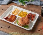 Compostable 6 Compartment Plates, 90 Pack Compartment Paper Plate, 12.5 * 8.6