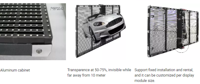 High Resolution High Brightness 500*500 500*1000 1000*1000 Curtain Film Transparent LED Display