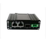 Mini Industrial Ethernet Fiber Media Converter 1 Port 100/1000X SFP To 2 Port 10