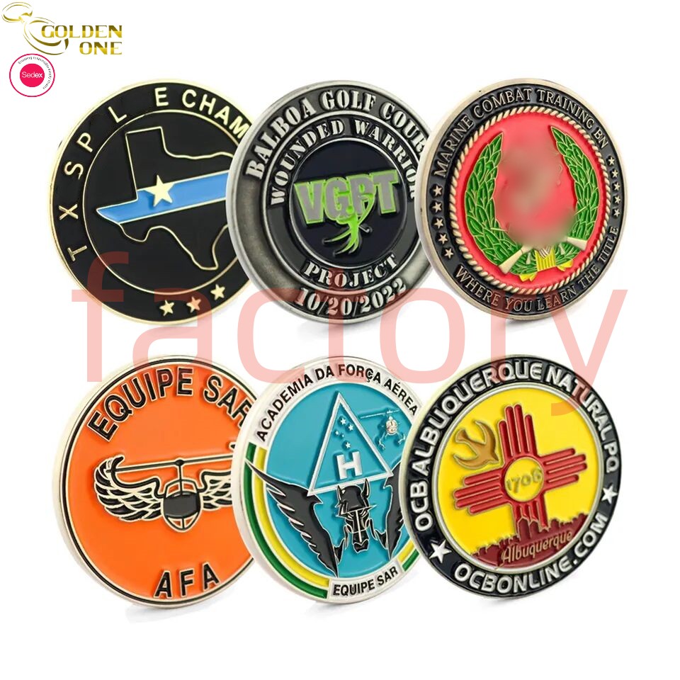 Commemorative Metal Challenge Coins Complete 3D Casting Printing For Business