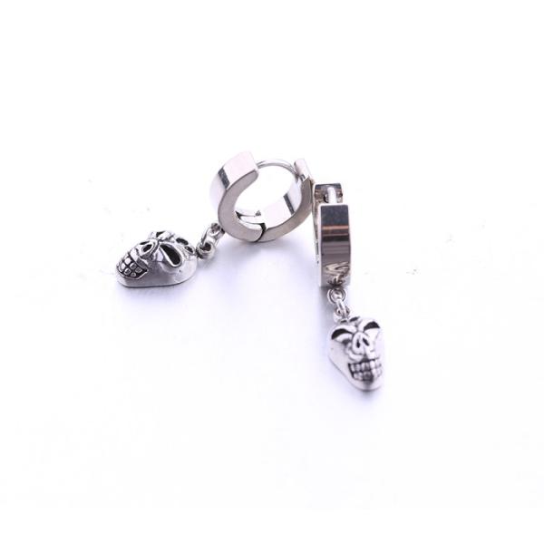 Wholesale cool earrings stainless steel body piercing jewelry skull huggie