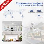 Simple White Ceiling Fan With Lamp Light 3-Speed AC Motor