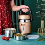 1.6L Fashion colorful straight shape thermal lunch box hot pot leakproof
