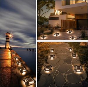 Wholesale IP68 Waterproof Solar Powered Garden Decking Lights Rugged Aluminum Alloy Housing from china suppliers