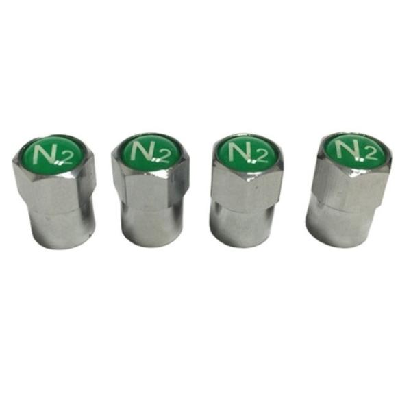 Replace/Repair Purpose Green N2 Nitrogen Logo Seal Chrome-Plated Tire Valve Stem