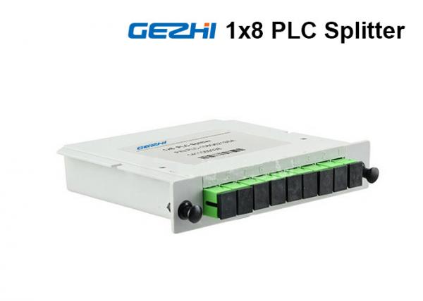 Quality 1x8 Plug - in Optical Fiber PLC Splitter Mini With SC / APC adaptor for sale