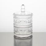 Housewares Stackable Clear Glass Storage Jar 820ml 2 Pieces With Lid