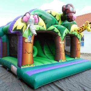 Wholesale Fantastic 3D Artwork Children Inflatable Combo Funny Play And Slide Jungle Kingdom from china suppliers