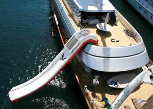 Wholesale Cheap Price Giant Inflatable Water Spots , Inflatable Curved Yacht Boat Slide from china suppliers