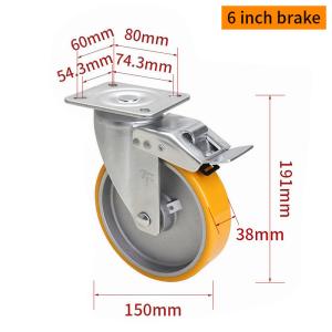 Wholesale EDL‌ Medium Duty 6inch Aluminum Caster Plate by Rigid , Swivel and Brake Type 300kg from china suppliers