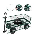 Heavy Duty Steel Mesh Folding Garden Cart For Outdoor Shopping And Storage