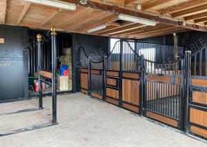 Wholesale 20 28 32 Mm Thickness Bamboo Horse Stall Fronts Black Powder Coated Frame from china suppliers