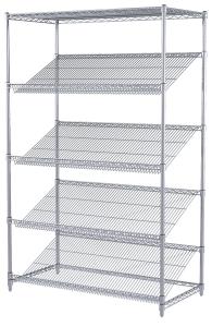 Wholesale Home Commercial Wire Shelving 5 Tiers Include Horizontal Silver Color from china suppliers