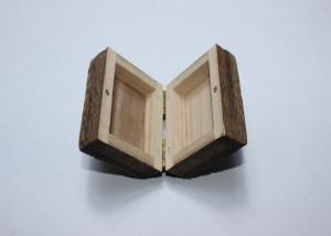 China Pine Wood Handmade Decorative Wooden Boxes , Hinged Wooden Craft Boxes Nature Color on sale
