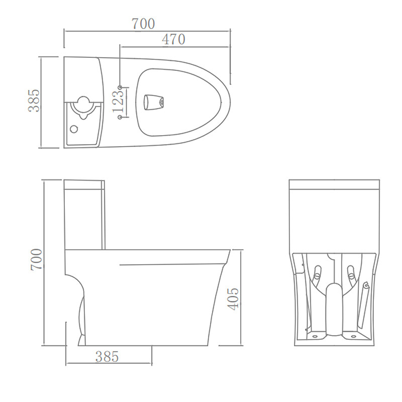 Western WC One Piece Toilets 700×385×700mm UPC Certificated