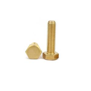 Wholesale DIN 933 Hex Head Bolts Flat Hex Head Full Thread Copper Brass Bolts Copper Hexagon Screws from china suppliers