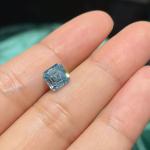 Asscher Cut Blue Synthetic Diamond Lab Engineered Diamonds 1-2 Carat