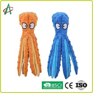 China Custom Octopus Durable Indestructible Plush Dog Toys With Squeakers on sale