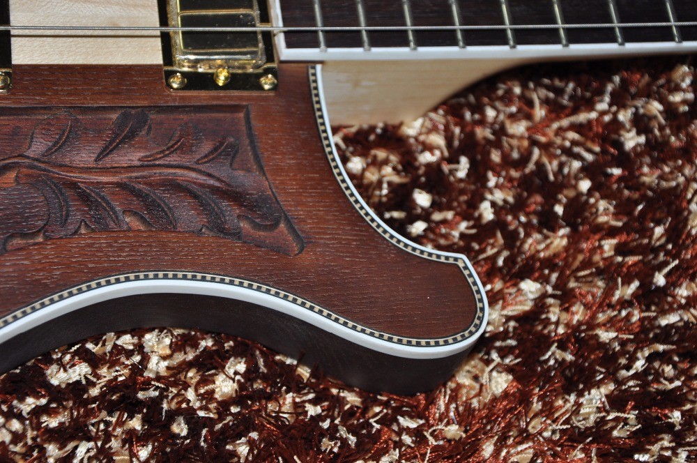 Custom bass guitar Carved flower body Neck through body 4 string electric bass guitar 4003 RIC Golden hardwares