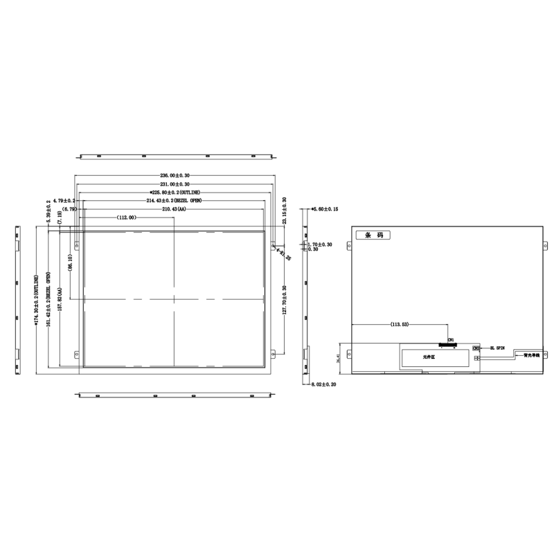 High Brightness 10.4-Inch IPS TFT LCD Display 800 Nits 1024x768 Resolution LVDS Interface